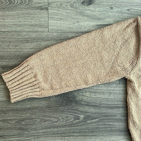 J.CREW Marina V-Neck Cardigan Sweater Large Oversized Pebble Shore Tan Neutral - Picture 7 of 10